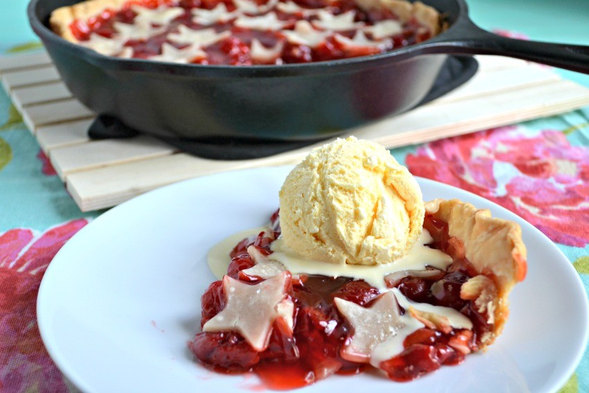 grilled cherry skillet pie