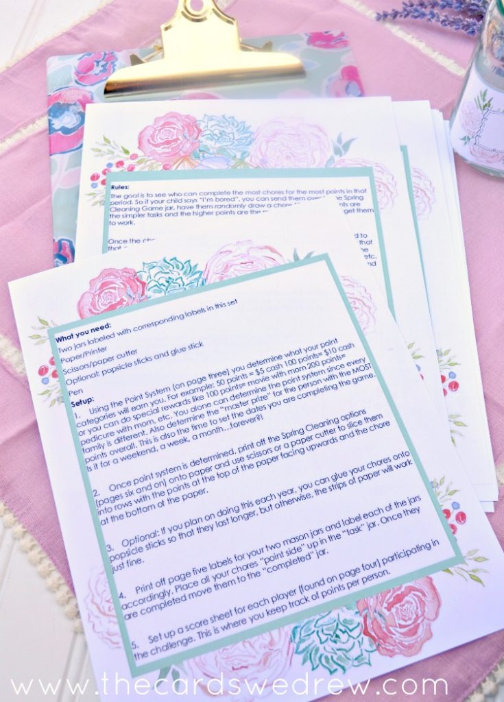 spring cleaning game rules