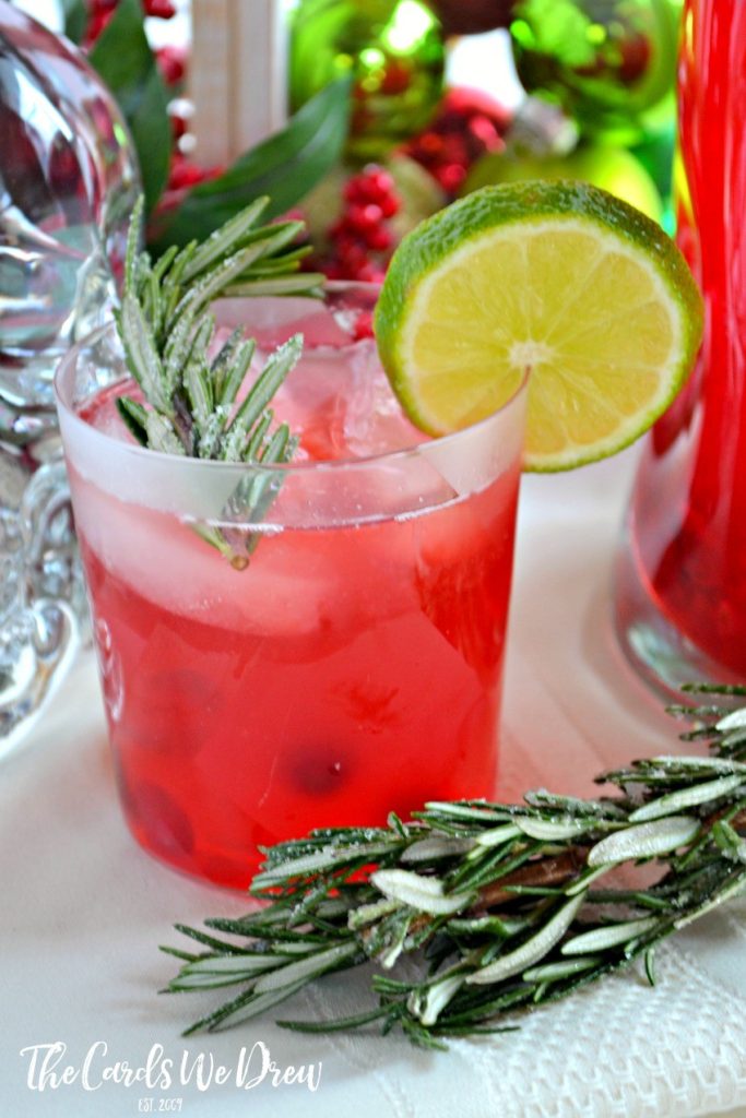 cranberry lime vodka spritzer